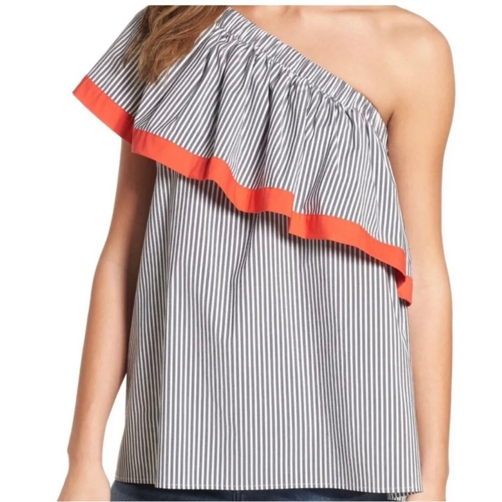 Vince Camuto one shoulder blouse petite Medium